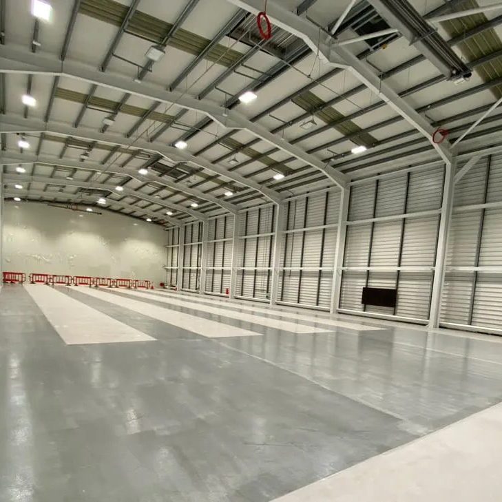 Large industrial warehouse with Epoxy Resin floor